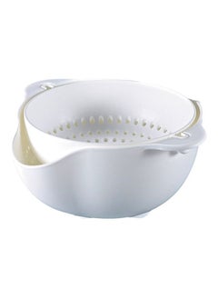 Buy Double-Turned Plastic Stainer Basket White 289x289x129millimeter in UAE