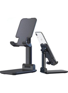 Buy Phone Holder Stand for IPhone IPad Adjustable Tablet Foldable Table Cell Phone Desk Stand Holder (Black) in UAE