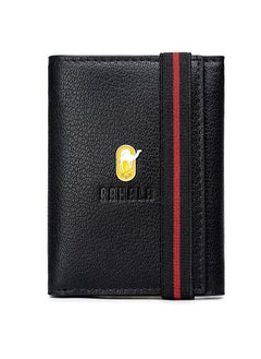 Buy Rahala Premium Men's Leather Trifold Wallet (Black) - No:RA101 in Egypt