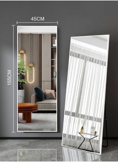 Buy Full length full body mirror large bedroom and living room mirror 45*155 white in Saudi Arabia