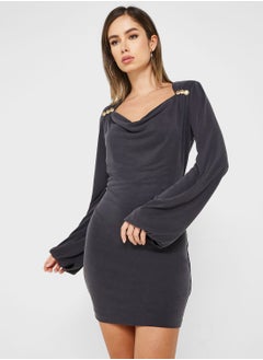 Buy Puff Sleeve Bodycon Dress in UAE