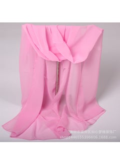 اشتري 2021 Summer Chiffon Sunproof Scarf Solid Color Versatile Dance ShawlPink Pink في الامارات