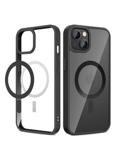 Buy Built in Magnets Compatible with MagSafe Clear Hard PC Back Cover Soft TPU Frame Shockproof Protective Slim Bumper Case for iPhone 13/iphone 14_Black in Egypt