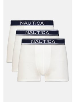 اشتري Men 3 Pack Brand Logo Boxer Brief, White في الامارات