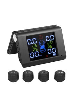 Buy Tire Pressure Monitoring System Solar Charge 7 Alarm Modes Full-Color Screen Foldable Design with 4 External Tire Pressure Monitoring System Sensor for 0-6Bar in Saudi Arabia