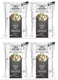 Buy BLACK SALT Popped Lotus Seeds 25 Grams Pack of 4 in UAE