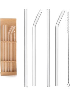 Buy Ecvv Glass Transparent Straw Set 5 Pieces in Saudi Arabia