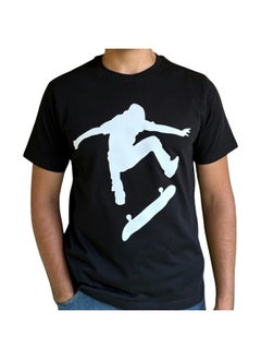 Buy Horse Polo Round Neck T-Shirt Black Printed, Skateboarding in Egypt