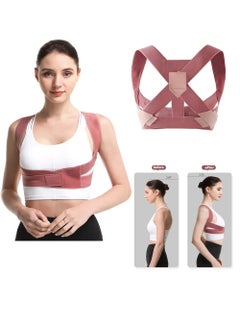 Buy Back Correction Strap Adjustable Posture Corrector Spine Straightener for Relief of Neck Shoulder Pain Develop Good Seated Standing for Men Women Elderly Teens 1pcs pink L in UAE