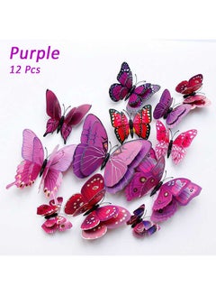 Buy 12pcs Butterfly Wall Decor - 3D Butterfly Decals for Wall Sticker - Magnetic Butterflies Decor - Stickers for Kids Bedroom Party Wedding Crafts Decoration - Removable Mural Stickers Bedroom Decor in UAE