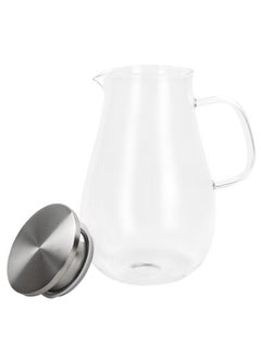 Buy Glass Pitcher Stainless Steel Lid | Borosilicate Glass Pitcher 1.8 LT Water Jug Hot Summar and Drink Dispenser | Juice Beverage by Home smart in UAE