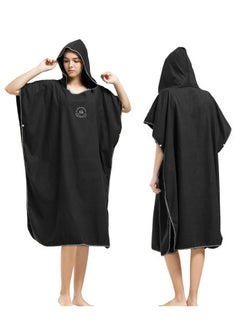 Buy Microfiber Surf Poncho, Wetsuit Changing Bath Robe, Beach Change Cloak Dive Quick Dry Pool Swim Beach Towel with Hood for Adults in Saudi Arabia