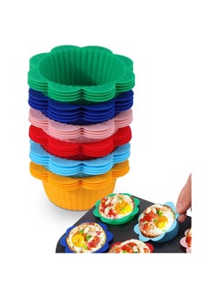 Buy Silicone Baking Cups, 24 Pcs Muffin Liners with Tabs, Reusable Cupcake Liners for Steel Muffin Pan, Non-Stick Baking Cups for Bakeware Baking Pan & Cupcake Pan, Muffin Cupcake Molds in Saudi Arabia
