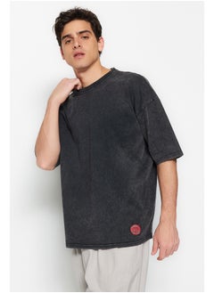 Buy Limited Edition Beige Men's Oversize/Wide Cut Faded Effect  Thick T-Shirt in Egypt