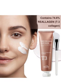 Buy T3 Collagen Pestlo Mask, Baby Collagen Glow Mask, T3 Collagen Peel off Mask, Pore Tightening Mask Anti-Wrinkle Skin Care, Collagen Wrapping Mask, Firming Skin Elasticity (70ml) in Saudi Arabia