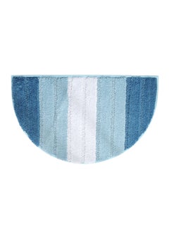 Buy Microfiber Semi-Elliptical Anti-slip Water Absorbent Rug Blue 43.00x5.00x30.00centimeter in Saudi Arabia