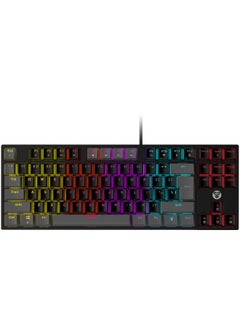 Buy ATOM TKL MK876 Gaming Keyboard RGB Mechanical – Red Switch  – TKL Size Form Factor – Double Injection Keycaps – 16 Lighting Effects – 25 Keys Anti-Ghosting - EN Keys in Egypt