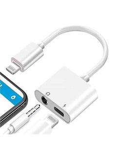 Buy 2 IN 1 Headphone Adapter Jack Lightning to 3.5mm AUX Cord Splitter for iPhone 7,7plus,8,X and any lightning device in UAE