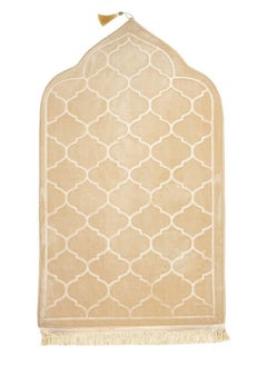 Buy Embossed Prayer Mat Anti-Slip Velvet Top Islamic Prayer Mat Dome Style Thick Padded Sajadah Prayer Rug for Men Women Eid Gift Ramadan Beige 70x110 cm in UAE