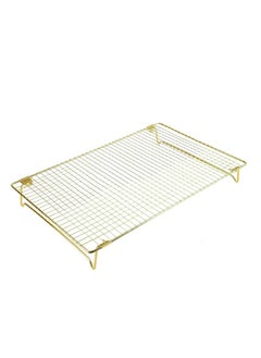 Buy Stainless Steel Cooling Racks with Collapsible Folding Legs, Stackable Grid Wire Racks for Cooking and Baking 40x25 cm - Gold Color in Egypt