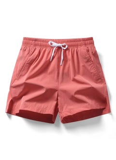 Buy 2024 Mens Summer Ice Silk Casual Shorts Elastic Running watermelon red in Saudi Arabia