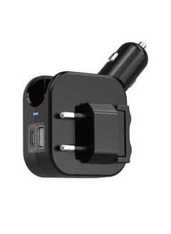 Buy Duo Power Car & Wall Charger EU PLUG 20W Power Delivery Fast Charging Universal Compatibility / USB-A Port / USB-C Port / Durable Build / Dual Functionality / Compact Design - Black in UAE