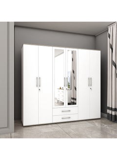 Buy Hercules 6-Door Wardrobe with Mirror 60 x 220 x 240 cm in Saudi Arabia