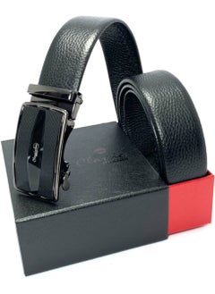 اشتري Classic Milano Men’s Leather Belt for men Fashion Belt Ratchet Dress Belts for men with Automatic Click Buckle for Mens Belt Enclosed in an Elegant Gift Box ALTHQ-3705-12 (Black) by Milano Leather في الامارات