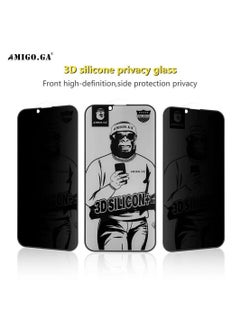 Buy AMIGO.GA Iphone 13 Pro Privacy 3D Silicon+ Glass Premium Screen Protector Full Stick Anti Dust Waterproof in UAE