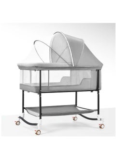 Buy Baby Bassinets,Bedside Sleeper for Baby,Baby Crib Portable Bassinets for Safe Co-Sleeping, Safe Adjustable Baby Bed Grey in Saudi Arabia