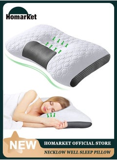 Buy Super Ergonomic Pillow,Adjustable Orthopedic Correction Repair Traction Contour Bed Pillow Neck and Shoulder Pain Pillow for All Sleeping Positions in UAE