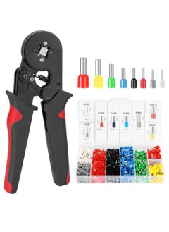 Buy Self-adjusting Wire End Crimping Tool Kit with Terminal Set Red/Black/Yellow/Grey, 1250PCS in Saudi Arabia