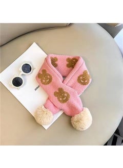 اشتري Winter Kids Knit Scarf Cartoon Plush BearRabbit pink Rabbit pink في السعودية