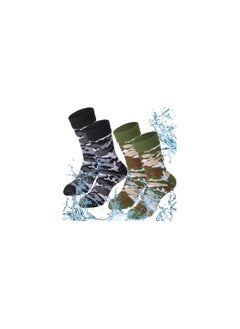 اشتري Waterproof Socks, 2 Pairs Unisex Waterproof Breathable Socks, Slim Waterproof Socks, Outdoor Camping Skiing Hiking Wading Fishing Cycling Golf Socks for Men Women(M)(40-42) في الامارات