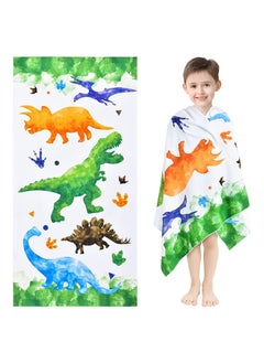 اشتري Watercolor Dinosaur Beach Towel 150 * 70cm Microfiber Dino Camping Towels for Boys Kids Quick Dry Ultra Absorbent Super Soft Beach Blanket Pool Travel Swimming Bath Shower Towel في الامارات