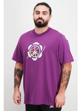 اشتري Men Sportswear Fit Graphic Training T-shirt, Violet في الامارات