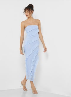 اشتري Ruffle Detail Bardot Maxi Dress في الامارات