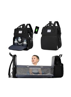 Buy hanso diaper bag with bed diaper bag backpack travel baby bed Large Capacity Maternity Bag - Waterproof Baby Bed, Diaper Changing Backpack, and Baby Care Handbag in One in Egypt