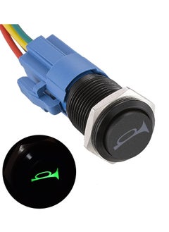 Buy 19mm 12V Momentary Speaker Horn Push Button Toggle Switch 3/4" Mounting Hole 1NO 1NC SPDT with Pre-Wiring Socket for Car Auto Motor Aluminium Alloy, Push Button Latching Switch (Blue/Black Shell) in UAE