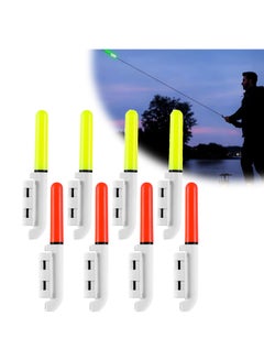 Buy Fishing Glow Sticks LED Fishing Pole Light, 8Pieces LED Glow Sticks for Fishing Night Fishing Rod Lights Tip LED, Waterproof Glow in The Dark Fishing Pole for Sea Fishing Tackle Rod (Yellow, Red) in UAE