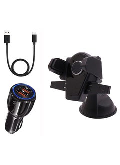 Buy Car Holder Magnetic With Long Arm With Car Charger and Type-C cable in Saudi Arabia