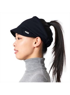 Buy Cooling Sports Visor Sun Hat - Womens Mens Athletic Wide Brim Summer Caps UPF-Cutting Black in UAE