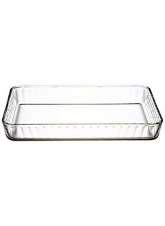 اشتري Borcam Rectangular Glass Baking Tray, 2850 Ml Capacity, 45 Mm Height, 370X240 Mm Diameter - Clear في الامارات