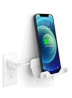 اشتري Wall Mount Phone Holder, 2Pcs Hands Free Wall Mount Phone Holder for Bedroom Living Room Kitchen Compatible with All Phone في الامارات
