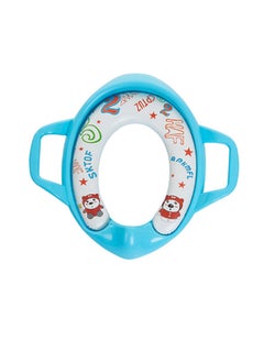 Buy Star Babies Baby Toilet Seat Non- Slip Potty Trainer, Toilet Trainer Seat Portable with Handle-Blue in UAE