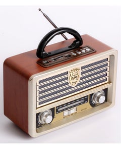 Buy Wooden Retro Wireless Bluetooth Speaker with SD Card U Disk FM Radio in UAE