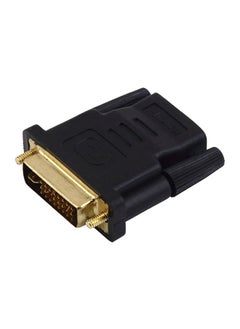 Buy DVI-I Male to HDMI Adapter Golden-Plated Converter Support For HDTV 1080P LCD Black in UAE