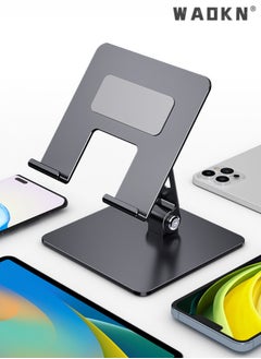 Buy Metal iPad Stand Foldable Tablet Stand iPad Holder Stand Adjustable Mobile Phone Holder for iPad Pro 2023 iPad Air 4 iPad mini iPhone 15/15 Plus/15 Pro/15 Pro Max/14 Pro Max Samsung Galaxy Tab S7 etc in Saudi Arabia