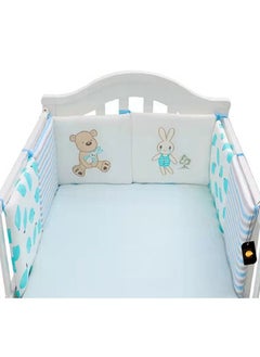 اشتري 6-Piece Set of High-quality Cotton Baby Crib Cot Bumper Cushion With 100% Polyester Filling في السعودية