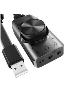 Buy USB Sound Card Adapter External Sound Card USB to Audio Adapter with Volume Control 3.5mm External Audio Converter for Windows and Mac Plug & Play No Drivers Needed in Saudi Arabia